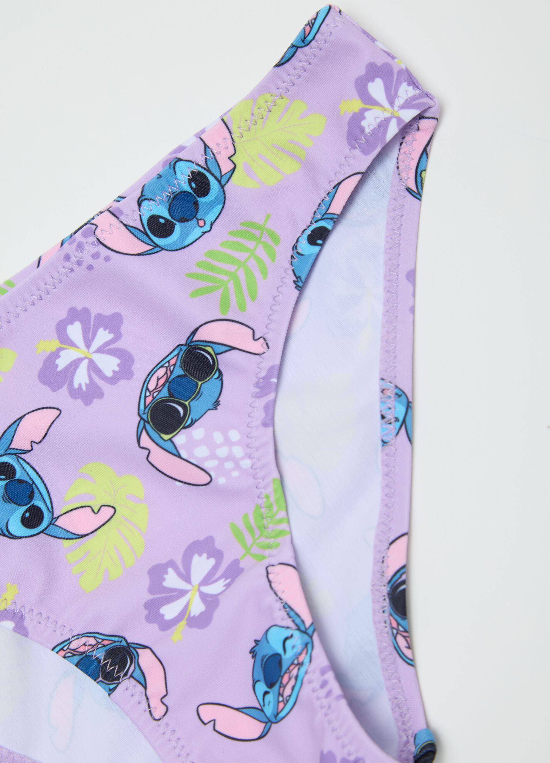 Bikini viola con stampa Stitch