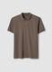 Brown stretch cotton blend polo shirt regular fit_4