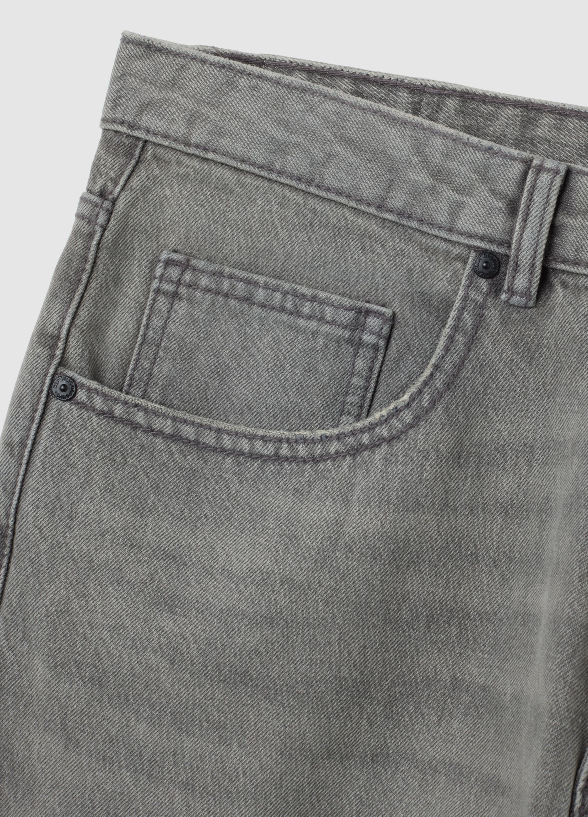 Jeans in puro cotone grigio carrot fit