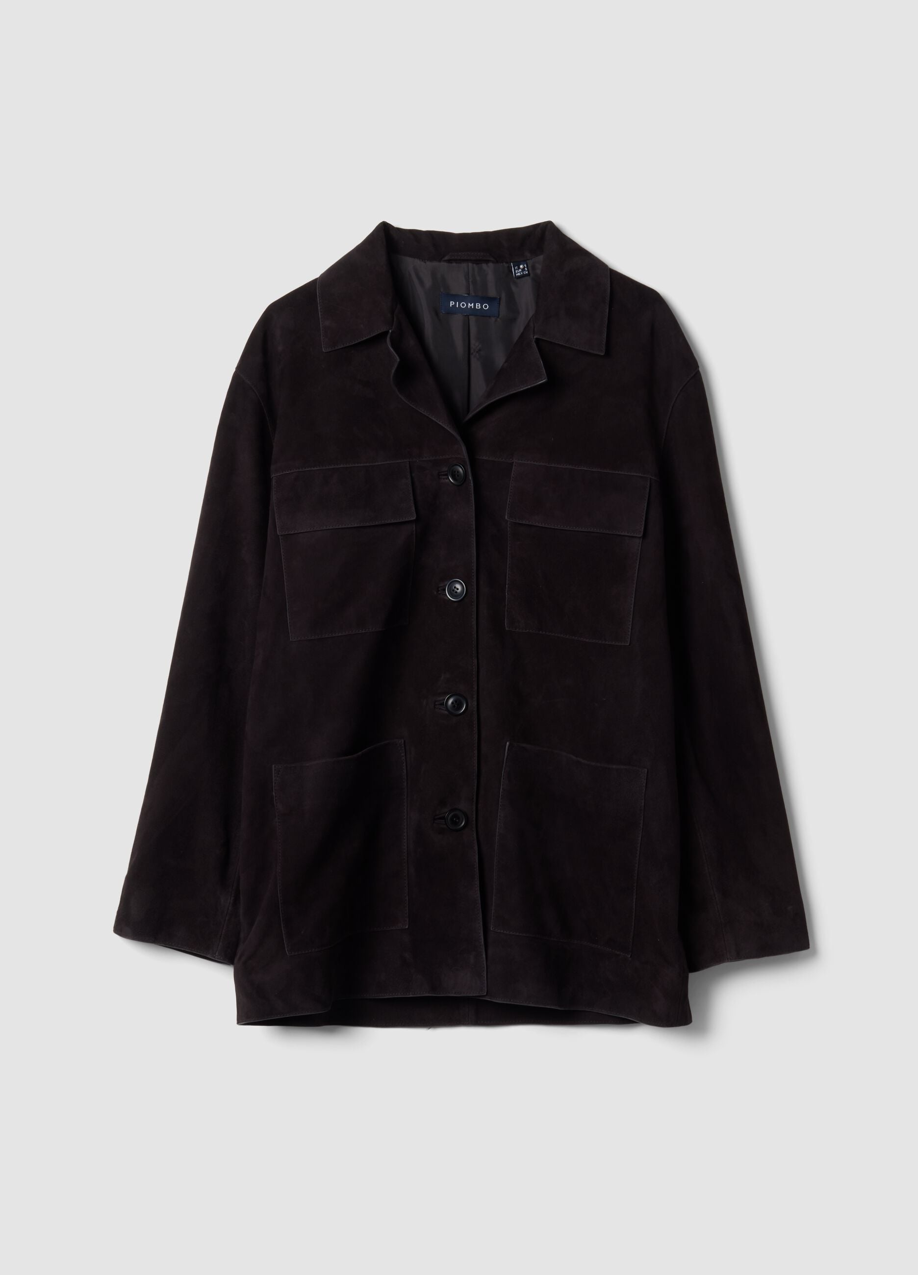 Giacca nera in vera pelle regular fit