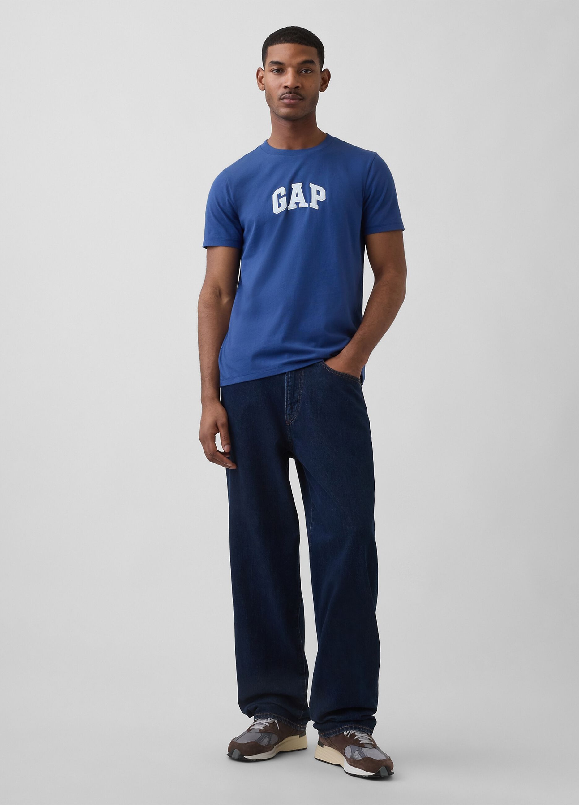 Short-sleeve pure cotton logo T-shirt