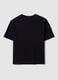 Black oversized pure cotton short-sleeve T-shirt_5