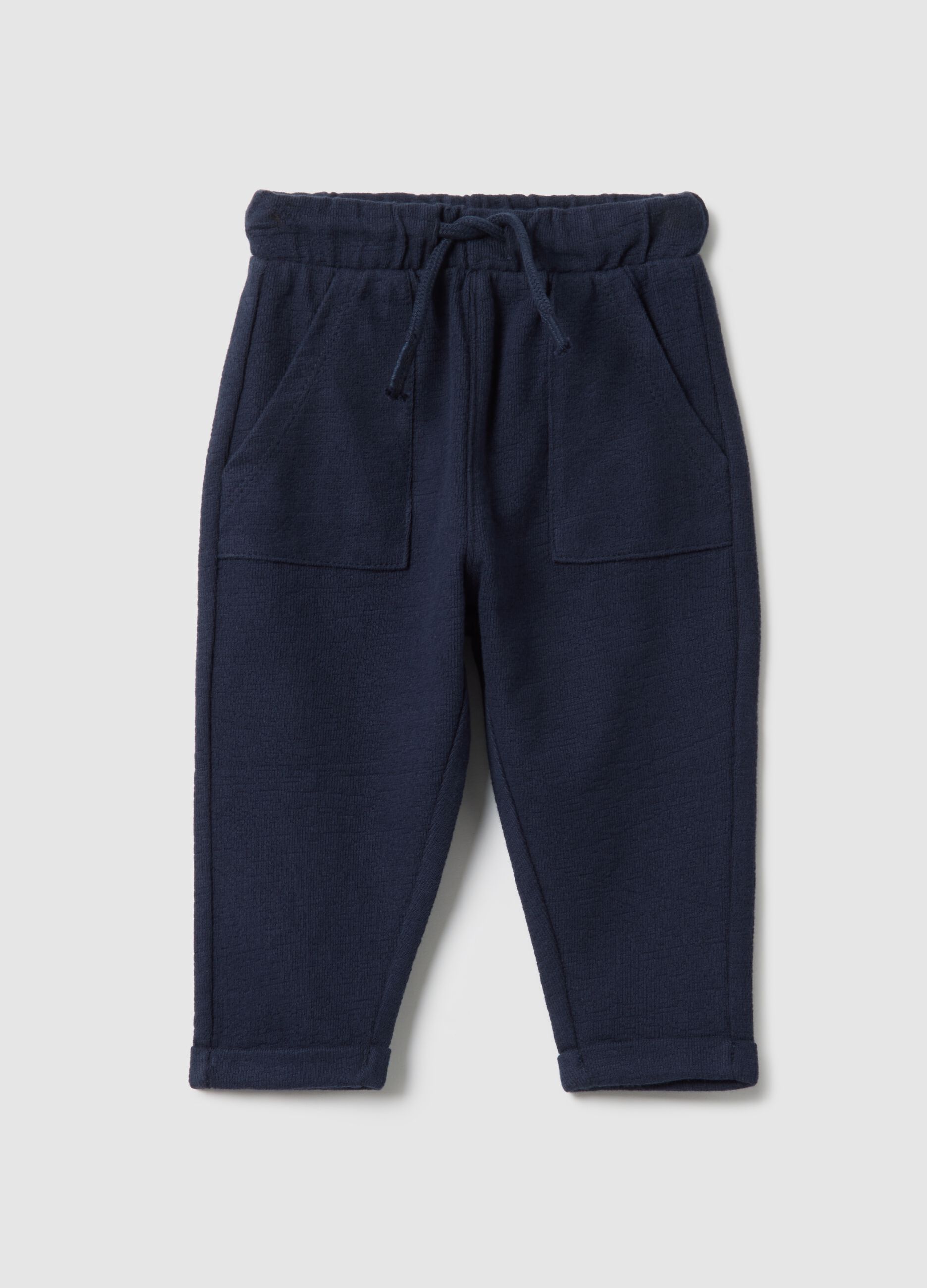 Pure cotton blue trousers for boys regular fit