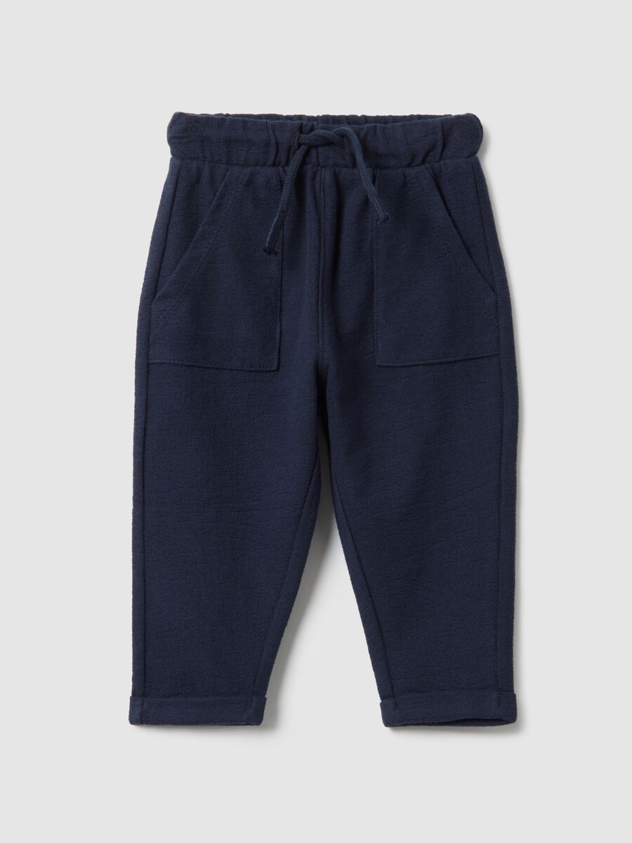 Pure cotton blue trousers for boys regular fit_0