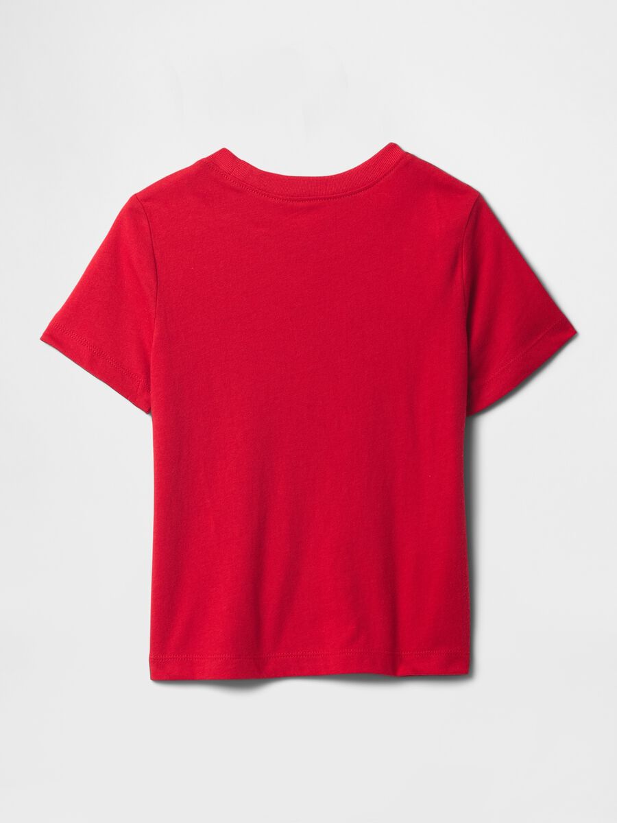Red short sleeve cotton T-shirt with GAP logo_1