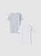 2-pack white and grey crew-neck T-shirts in pure organic cotton_1