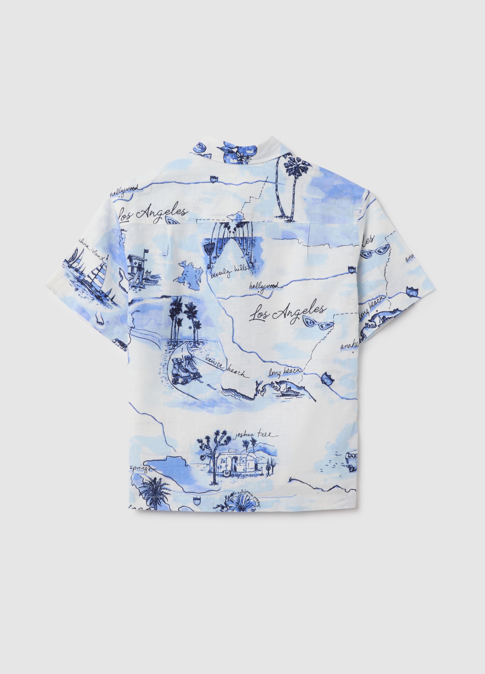 Los Angeles Themed Shirt in White and Blue