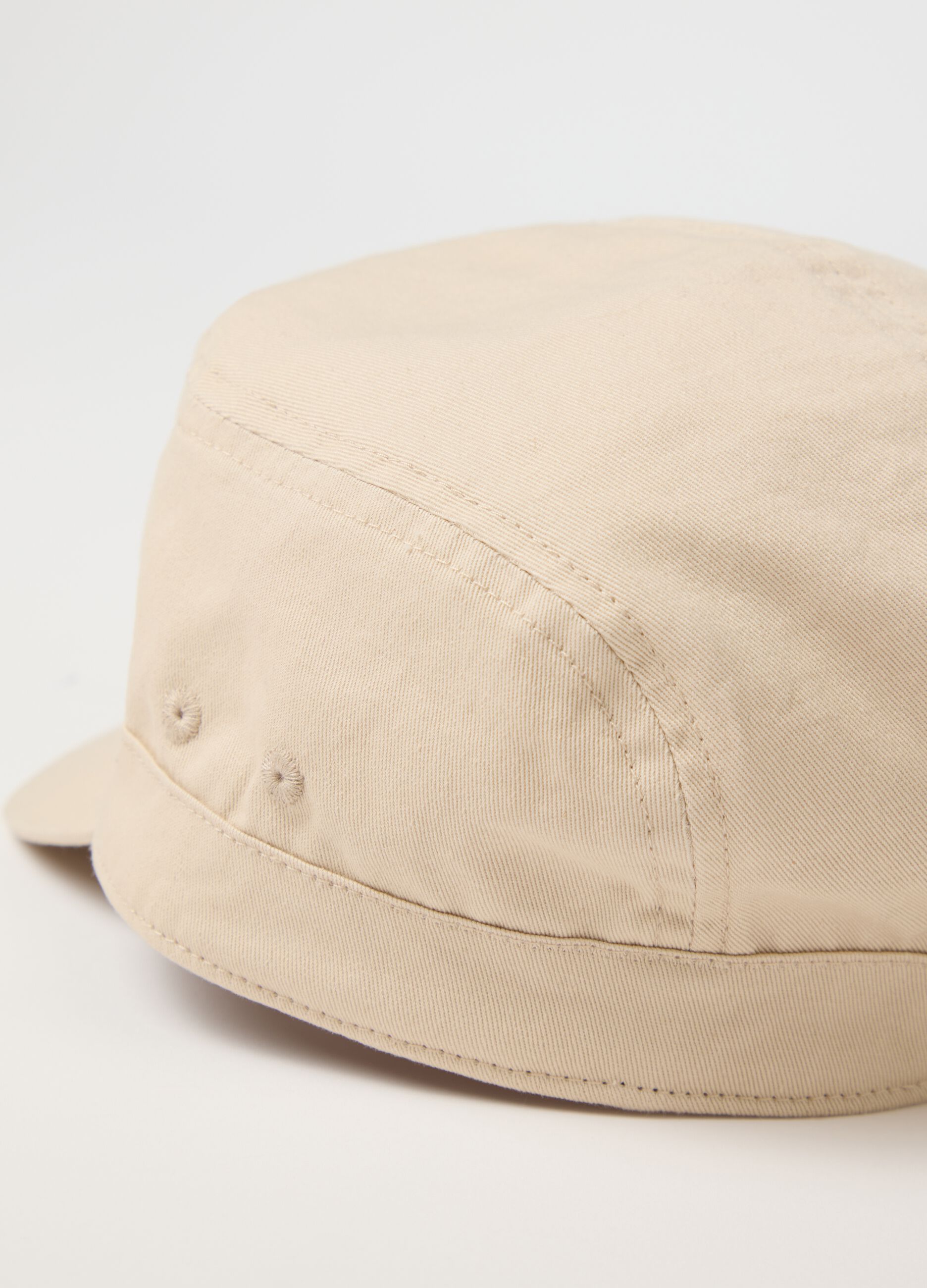 Beige cotton baseball cap