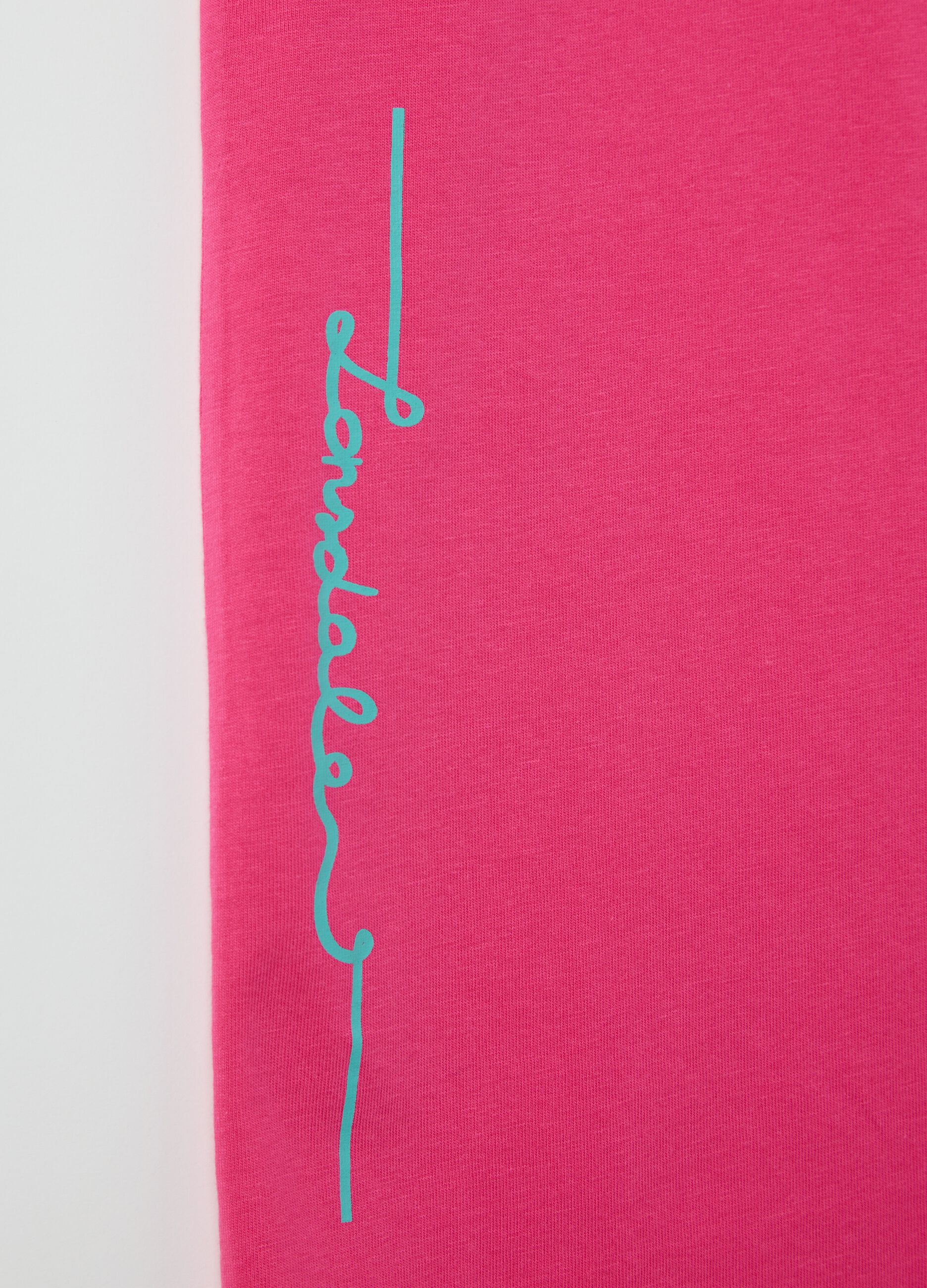 Fuchsia tank top with logo print