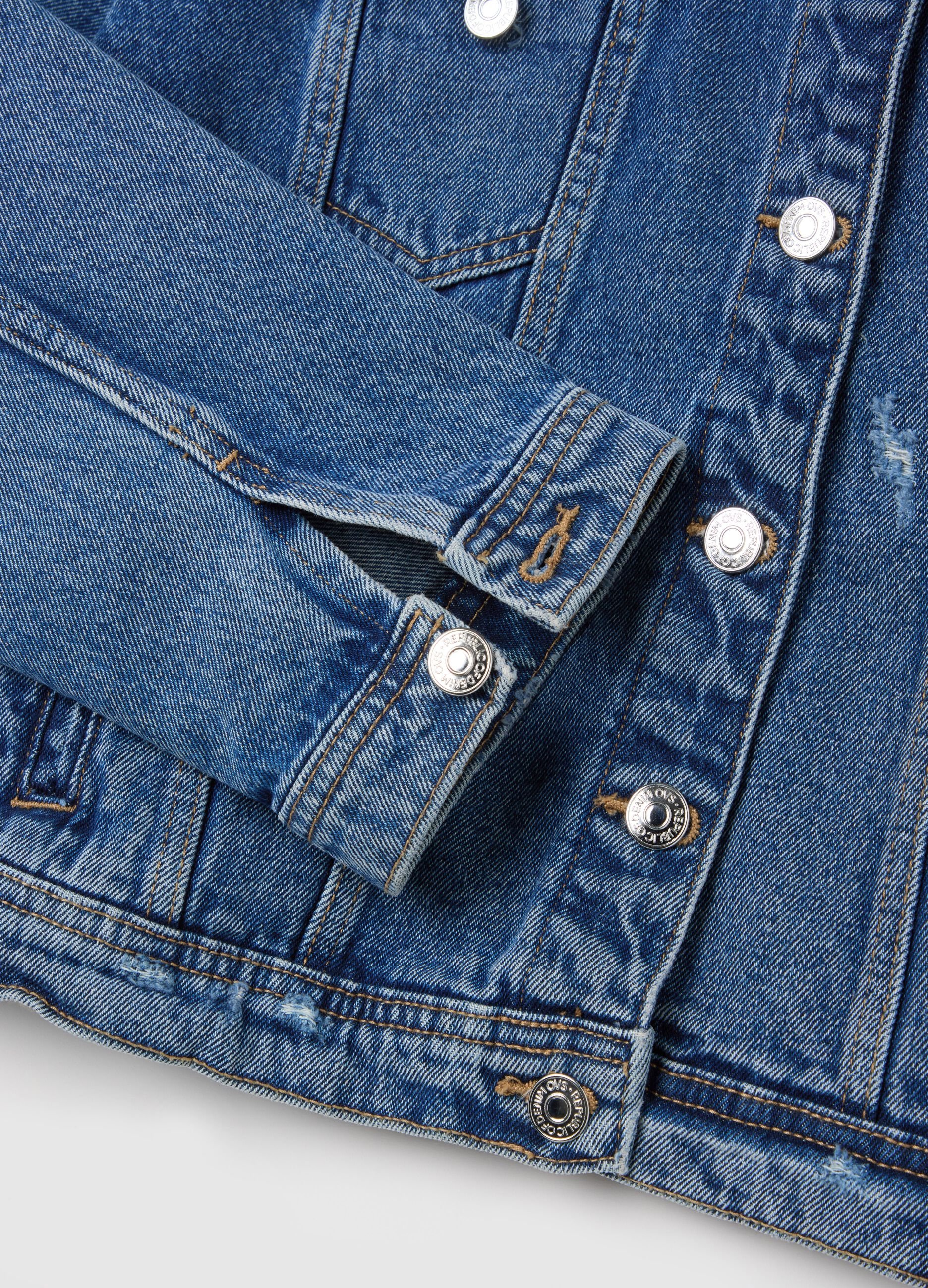 Giacca corta over in denim RE-UP