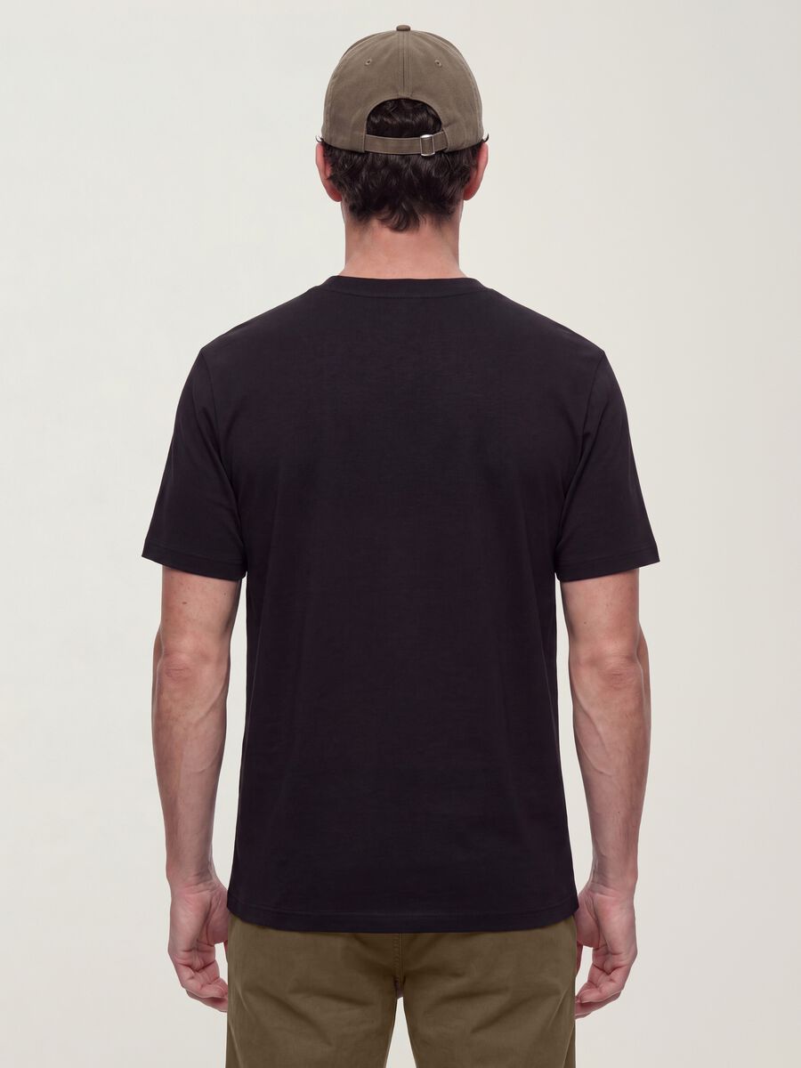 Men&rsquo;s black pure cotton regular-fit short-sleeve T-shirt_3