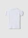 Polo in puro cotone bianca da bimba regular fit con maniche arricciate_1
