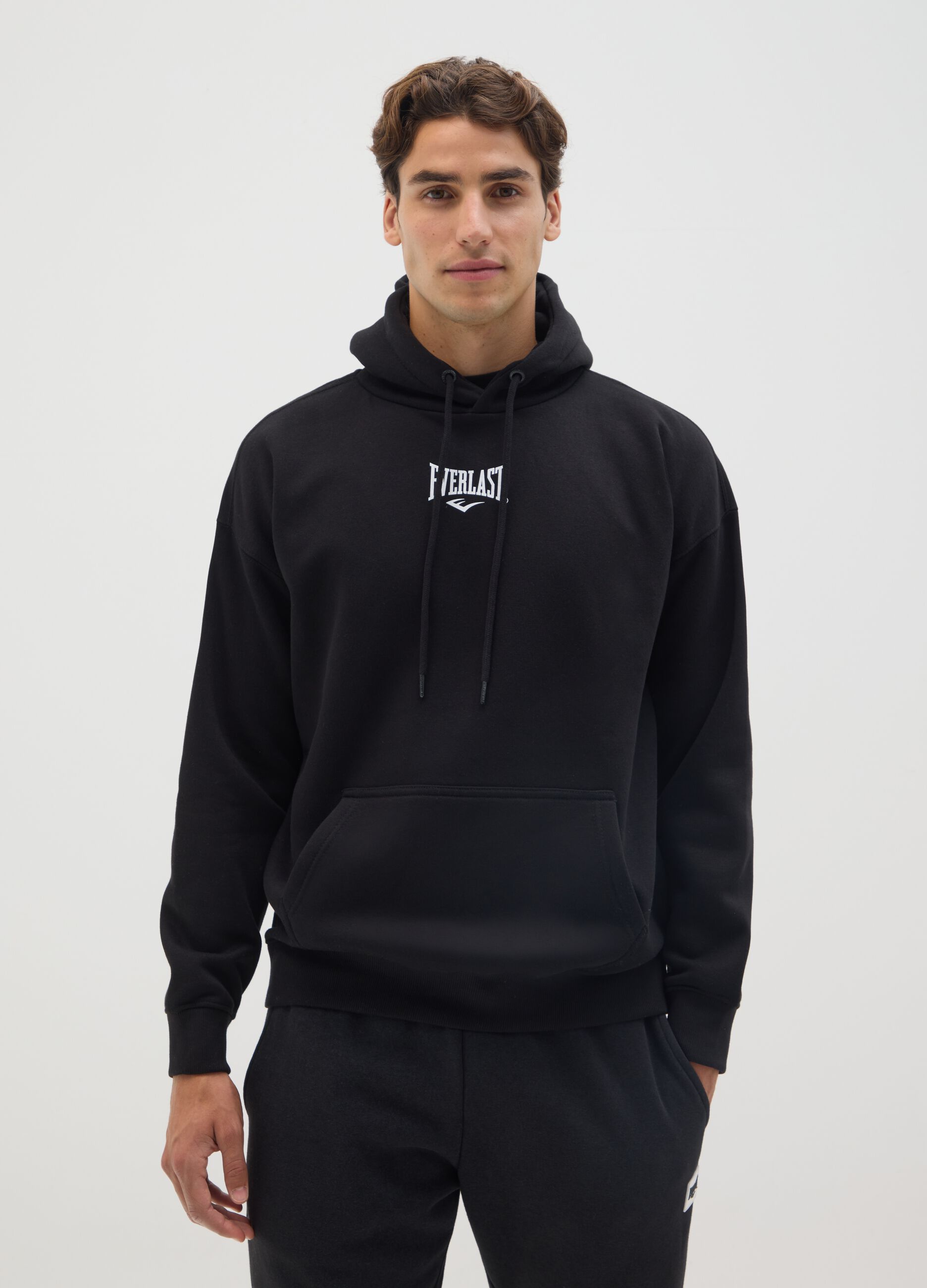 Black Cotton Blend Sweatshirt