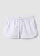 White cotton-blend regular-fit shorts with drawstring_4