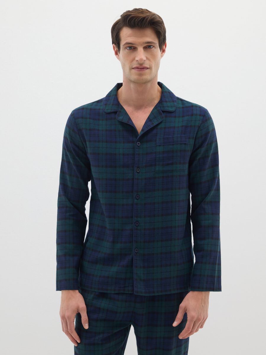 Pigiama in puro cotone multicolor regular fit a quadri_2