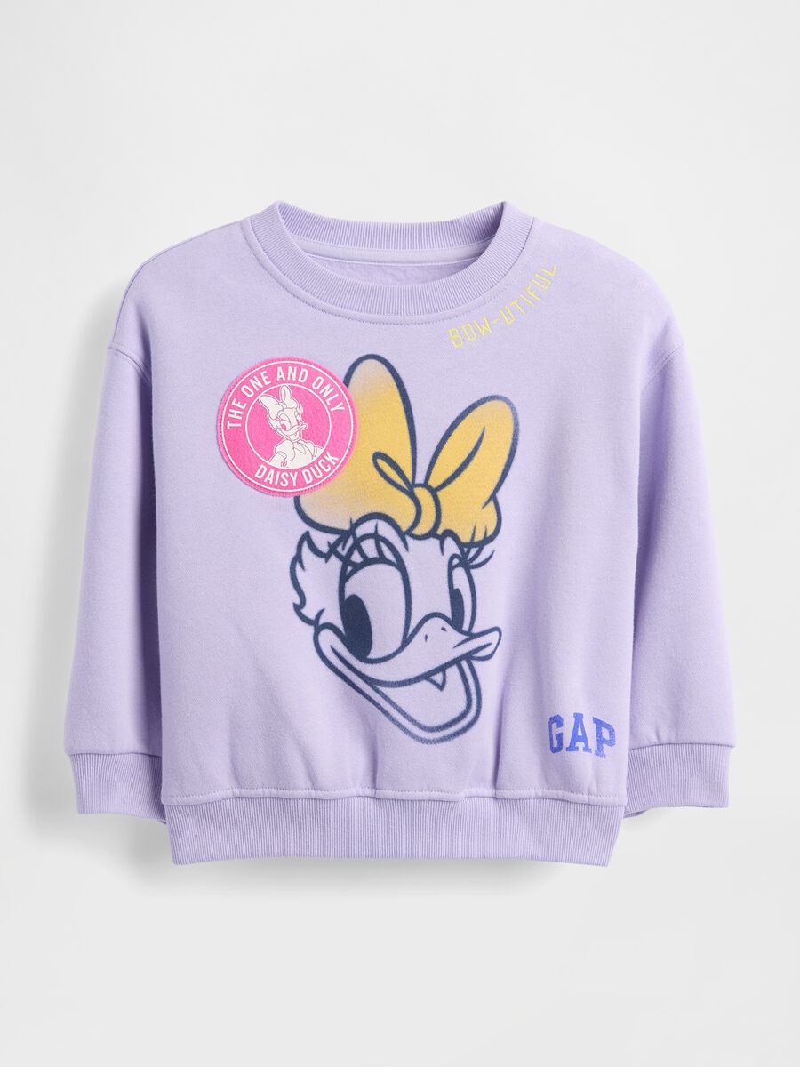 Felpa viola in cotone con stampa Daisy Duck_0