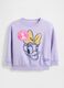 Purple cotton sweatshirt with Daisy Duck print_0