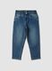 Blue stretch cotton jeans with elasticated waistband, comfort fit_3