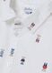White regular fit pure cotton baby shirt with teddy bears_2