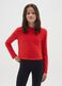 Girls' red long sleeve top in pure cotton regular fit_0