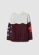 Multicolour knitted cardigan with deep V-neck_2