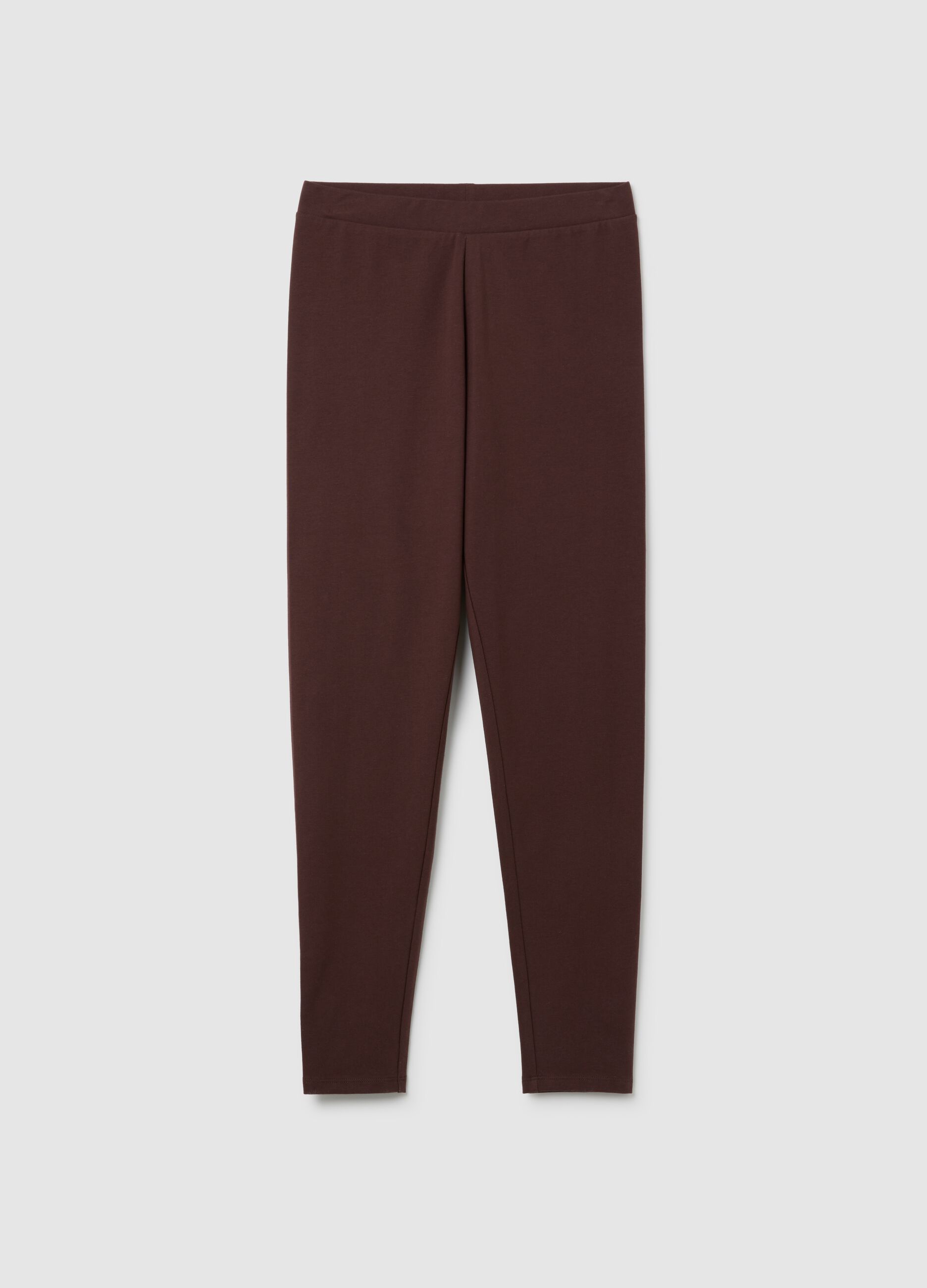 Brown skinny stretch cotton leggings