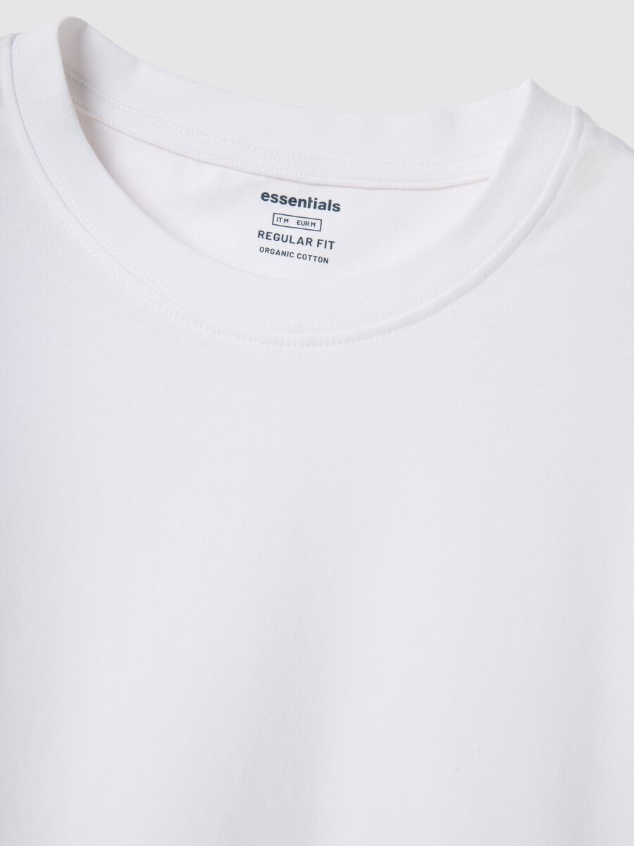 White long-sleeve t-shirt in stretchy cotton regular fit_5