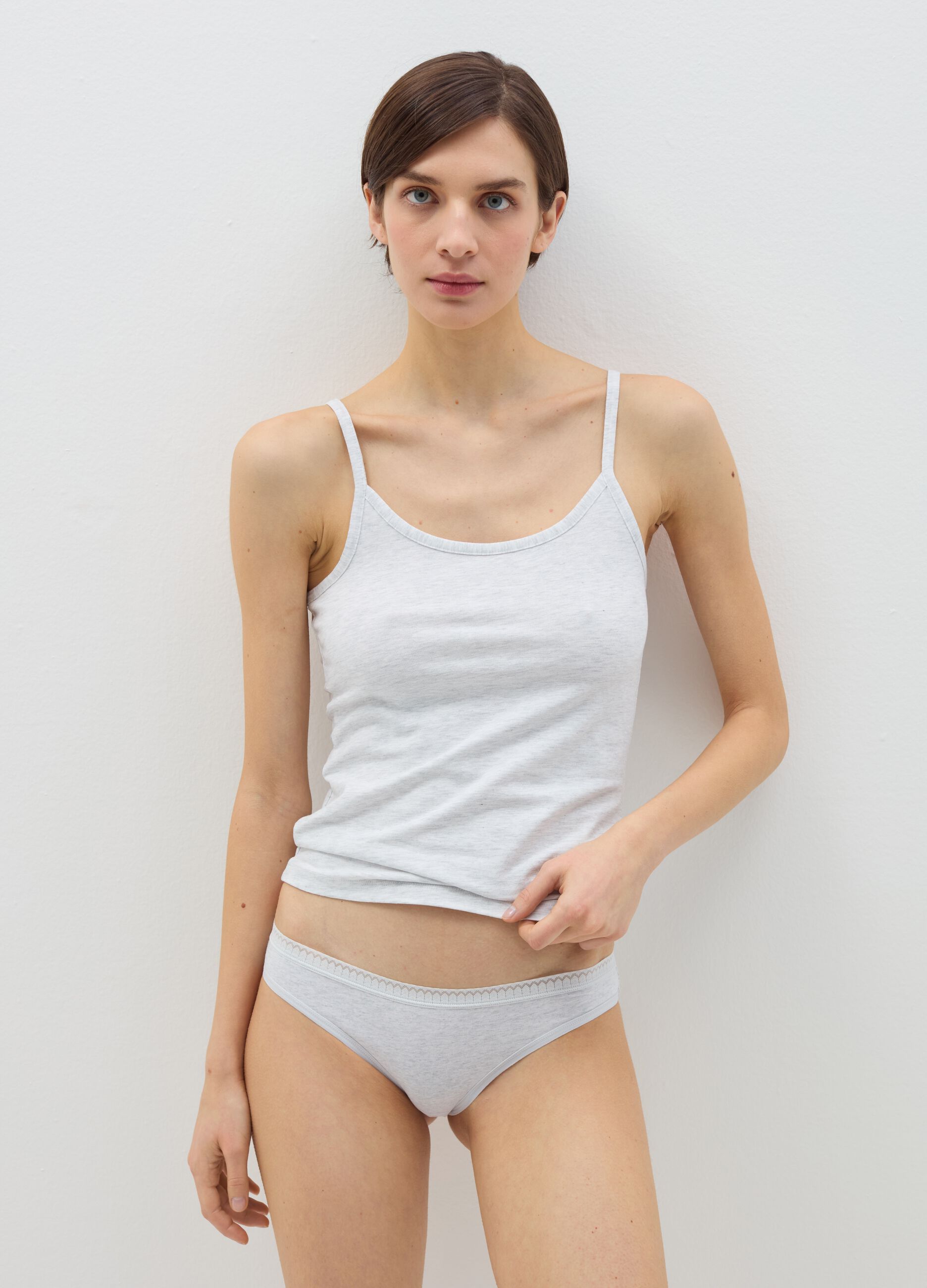 Stretch cotton briefs with detail