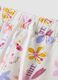 White organic cotton floral shorts for baby girls_2