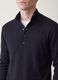 Blue cotton and cashmere blend polo jumper_2