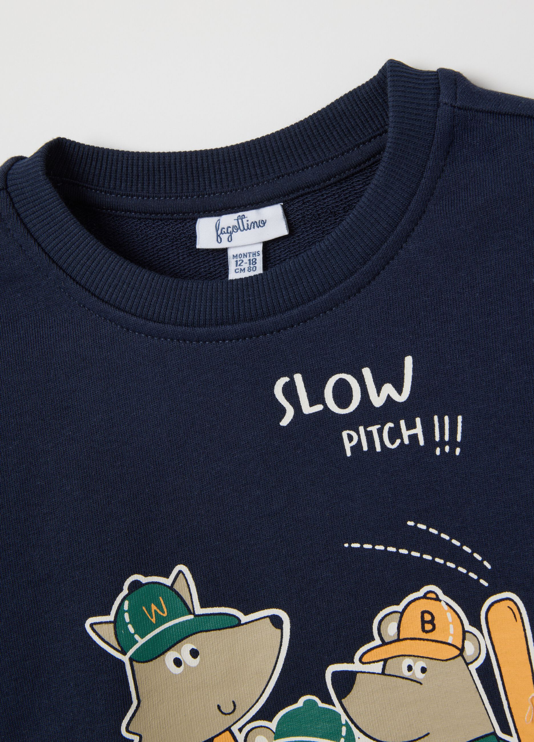 Children's regular fit blue pure cotton sweatshirt