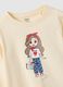 Beige pure cotton T-shirt for girls regular fit_2