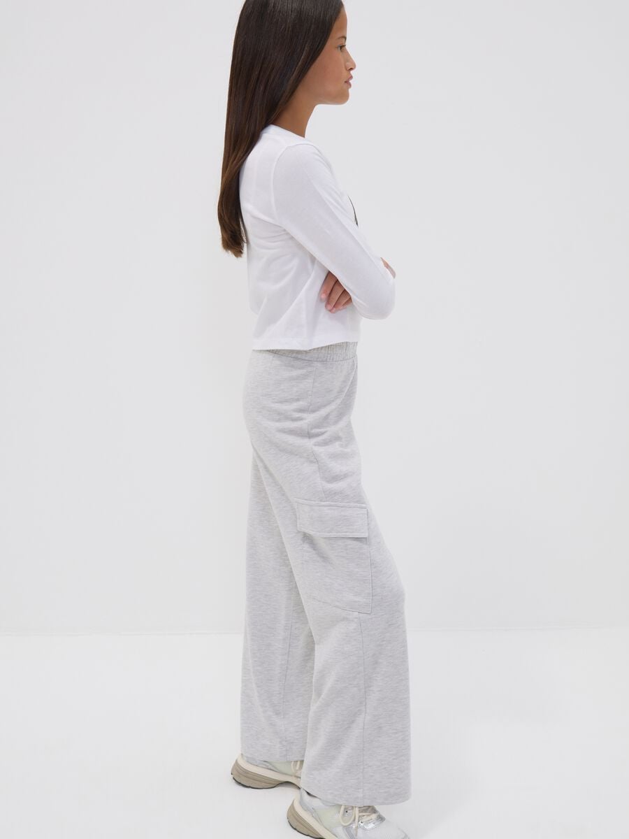 Girls&rsquo; grey cotton cargo culotte trousers_2