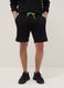 Black cotton-blend Bermuda shorts with elasticated waist, regular fit_1
