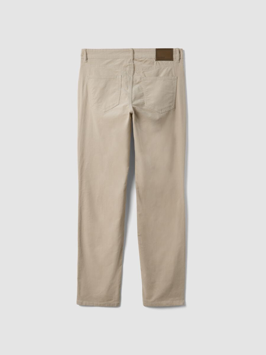 Grey ribbed slim-fit stretch cotton trousers_2