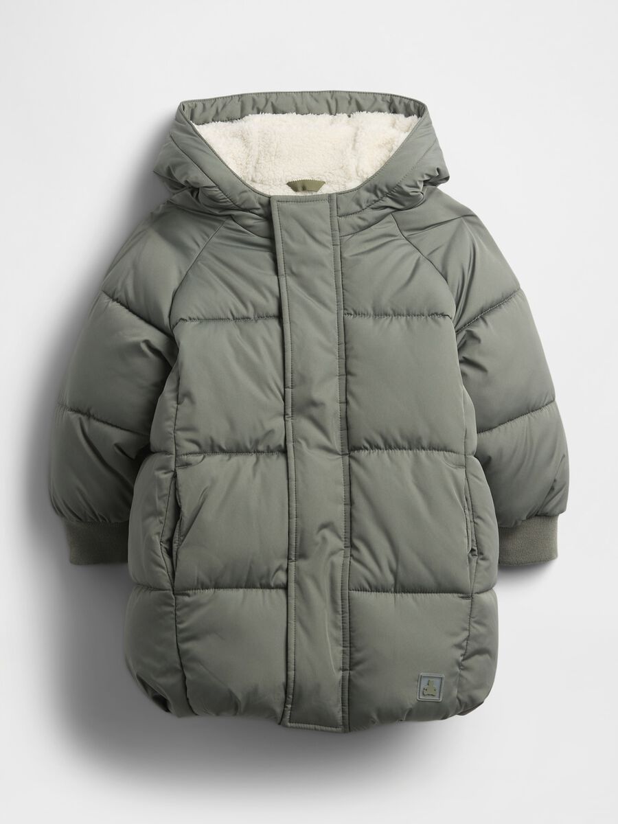 Giaccone verde imbottito con cappuccio_0