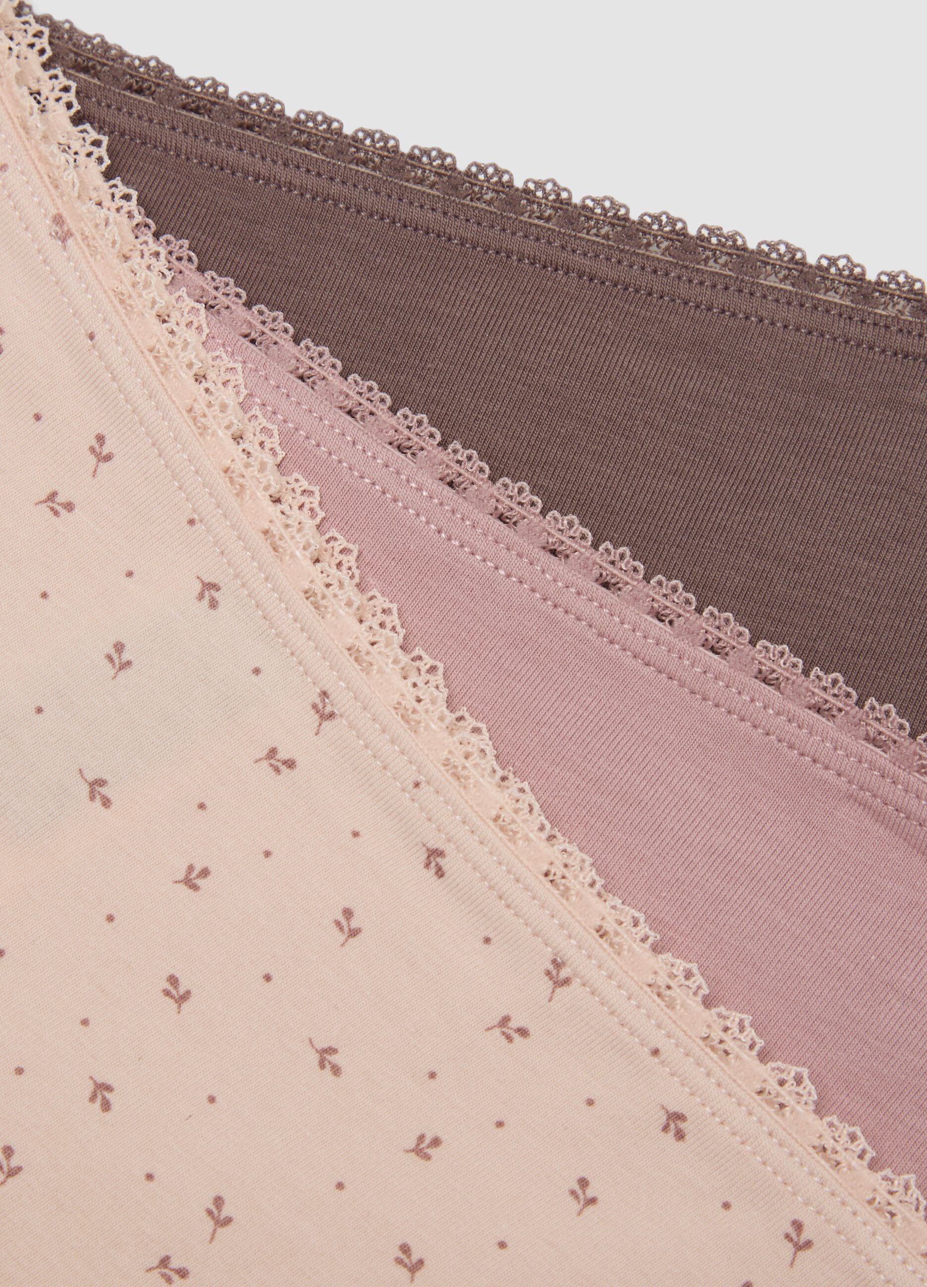 Tripack di slip hipster multicolor in cotone organico elasticizzato