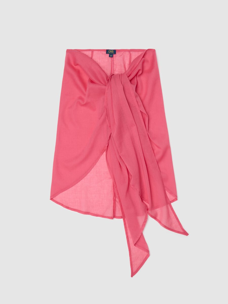 Women's pink, regular-fit beach cover-up in 100% cotton_4