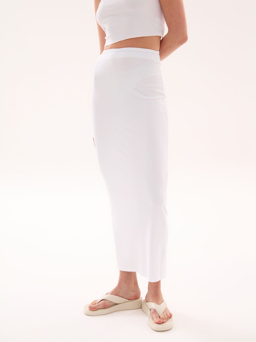 Long Pencil Skirt White_5