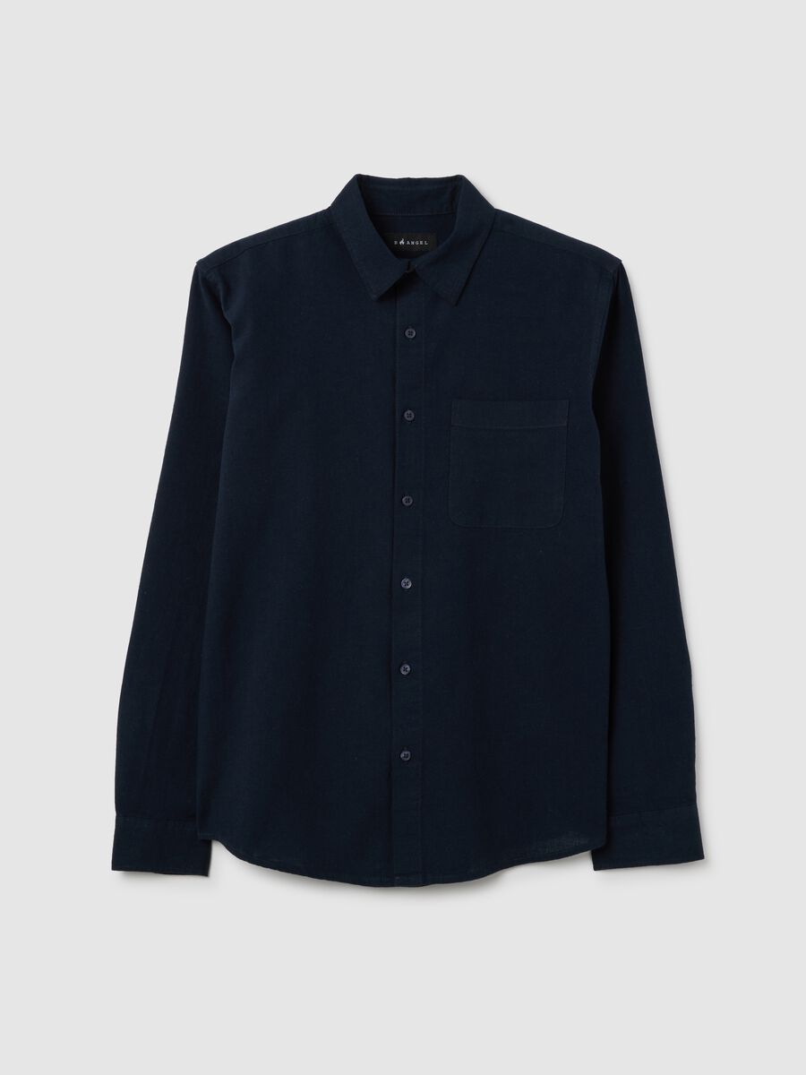 Men's Blue Cotton Regular Fit Shirt_0