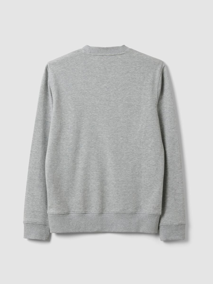Felpa grigia girocollo in misto cotone regular fit_1