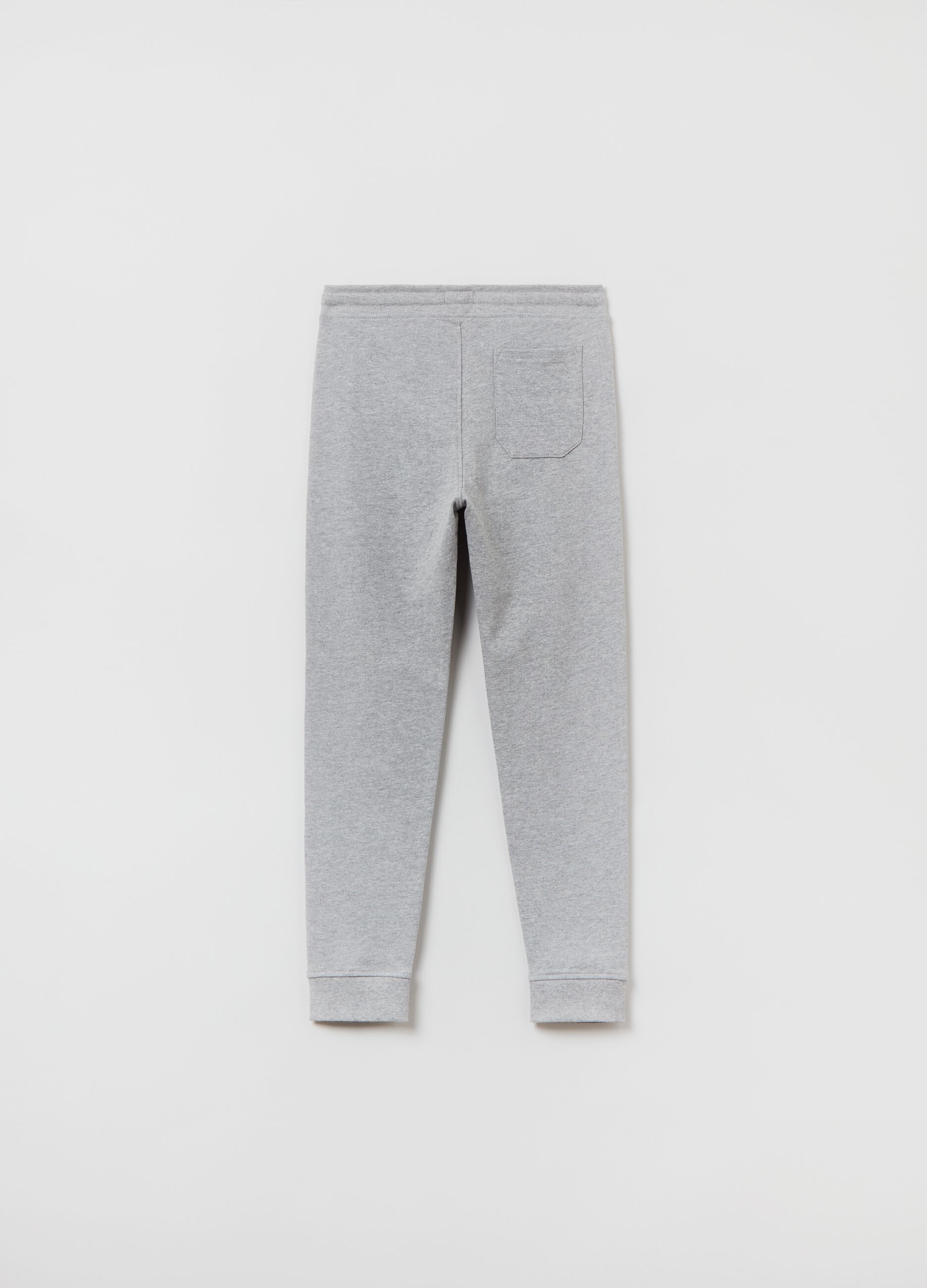 Mélange cotton joggers with drawstring
