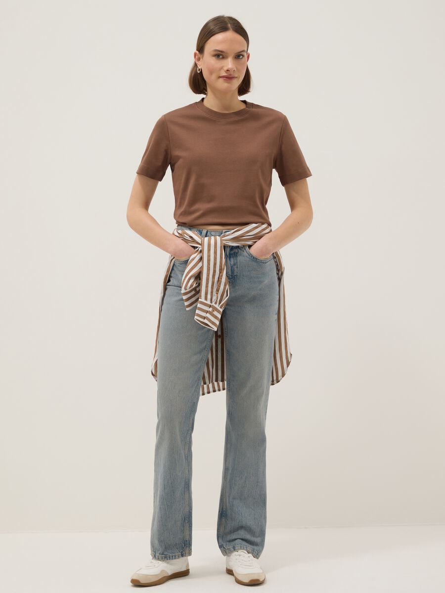 Brown pure cotton relaxed fit t-shirt_2