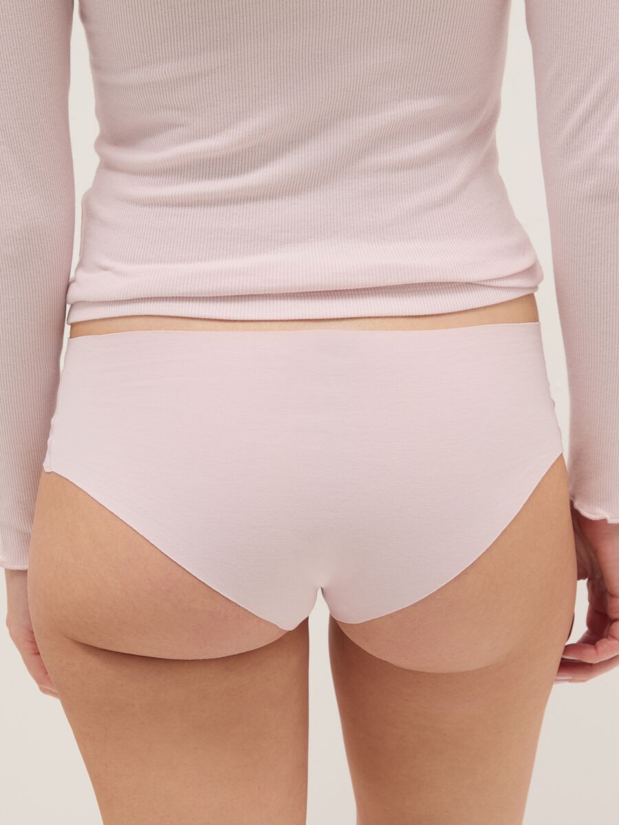 Regular fit pink stretch cotton briefs_2
