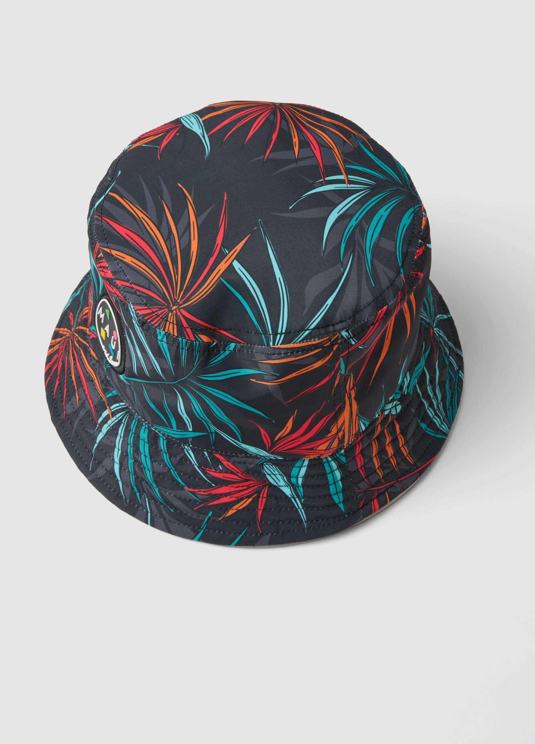 Multicolour exotic print bucket hat
