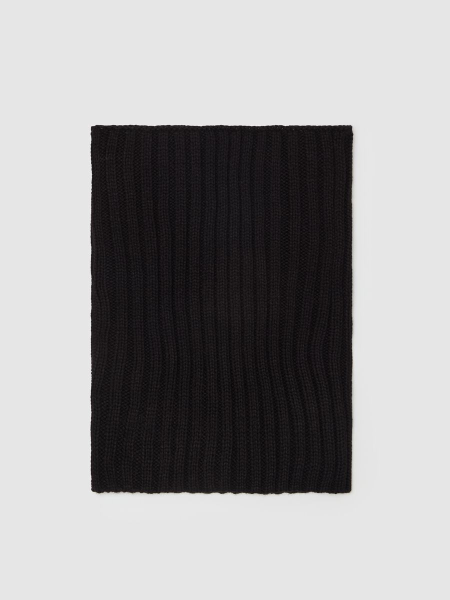 Ribbed knit neck warmer_0