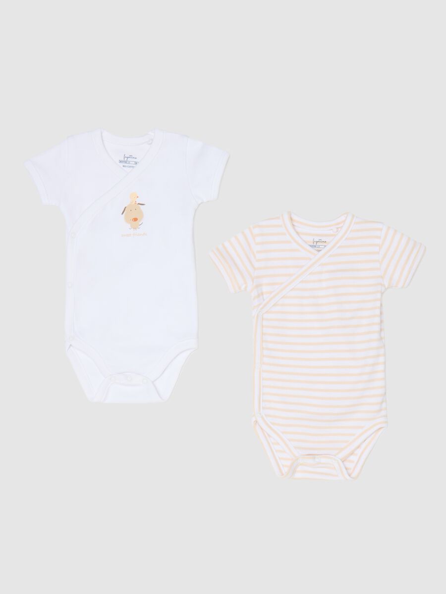 Two-pack bodysuits with short sleeves and print_0