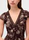 Brown pure viscose dress with floral print_1