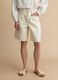 Shorts in puro cotone denim bianco wide leg_1