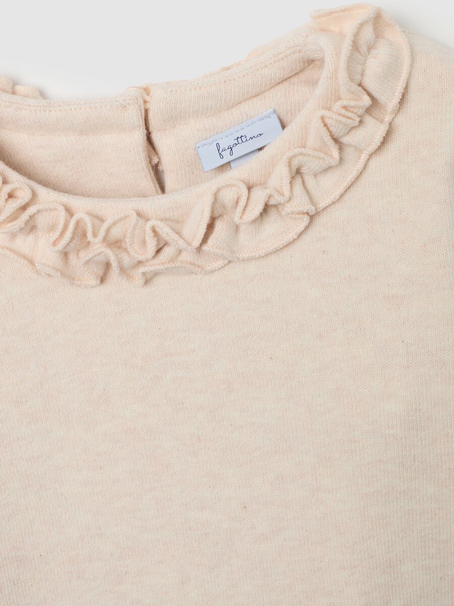 Girls' beige cotton-blend sweater in regular fit_2
